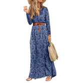 Winter Elegant Long Sleeve Split Casual Boho Dress